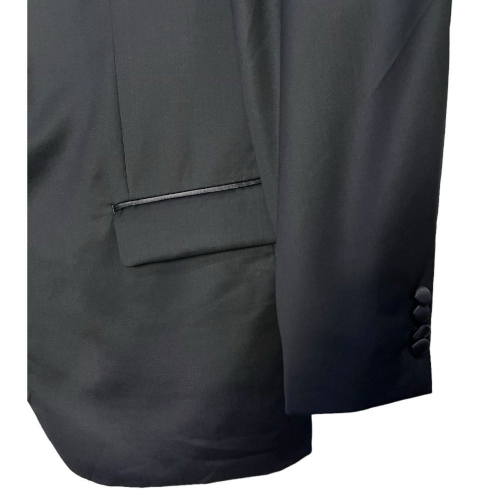 NWOT Indochino | Mens Black Satin Trim Tuxedo Suit Blazer 48R - Picture 6 of 12